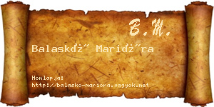 Balaskó Marióra névjegykártya